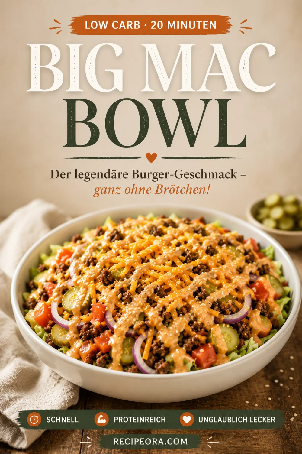 Big Mac Bowl Rezept – Fast-Food-Klassiker Low-Carb aus der Schüssel