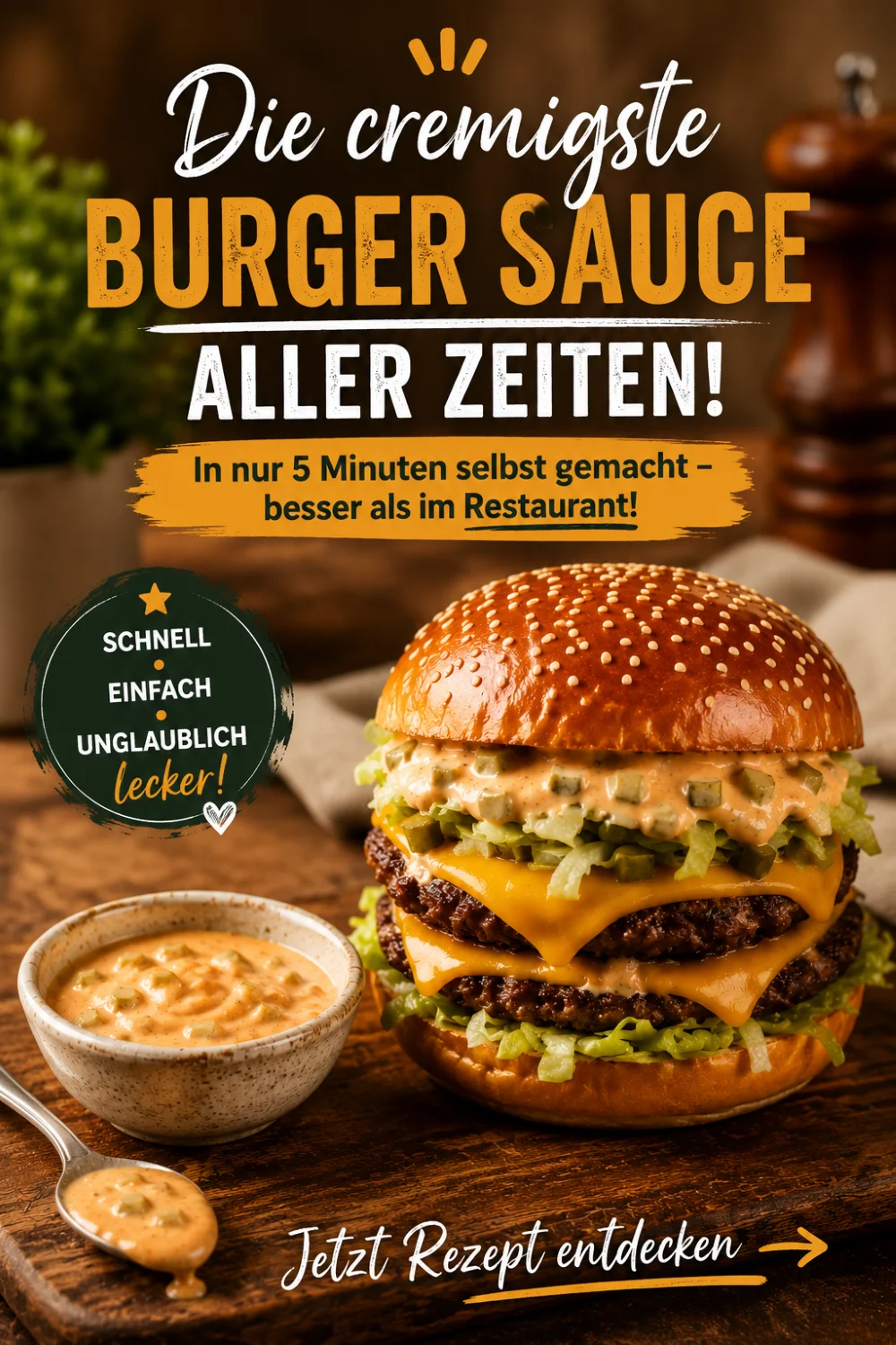 Burger Sauce Rezept – cremig und in 5 Minuten fertig