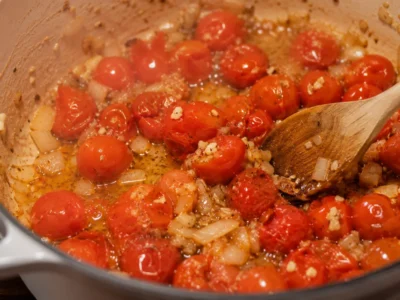 Kirschtomaten anschwitzen