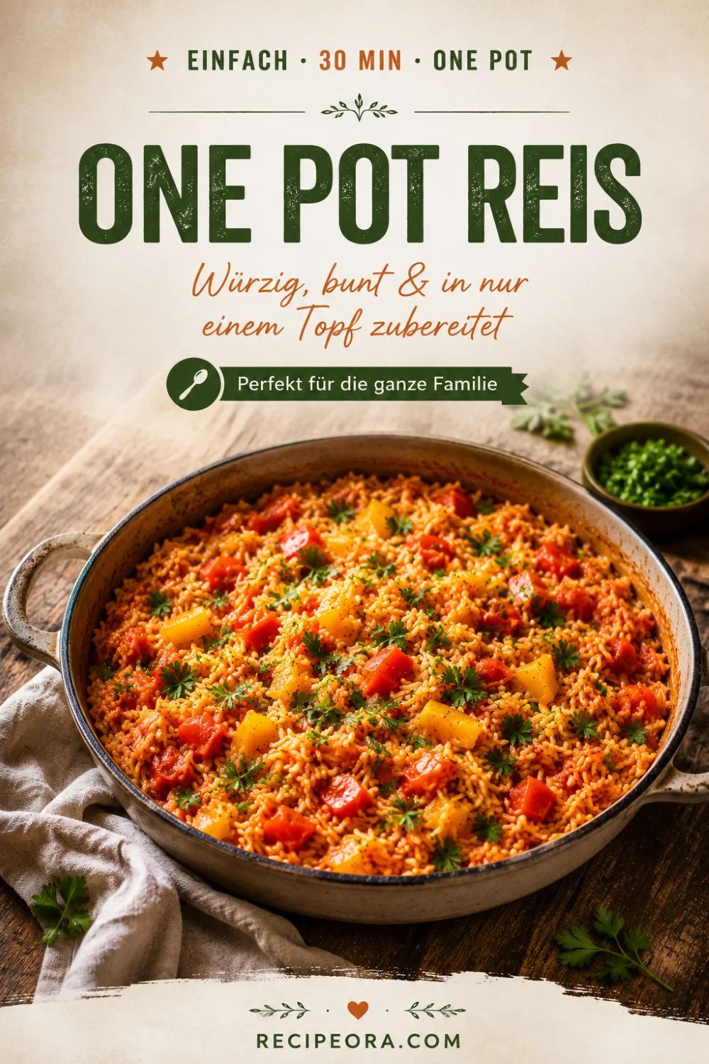 One Pot Reis Rezept – nur ein Topf, in 30 Minuten fertig