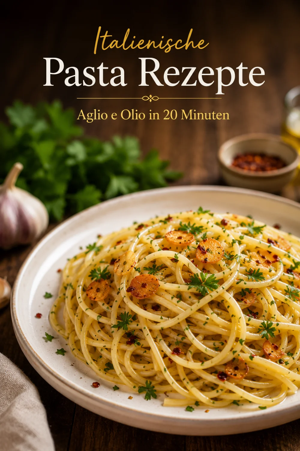 Italienische Pasta Rezepte – klassisches Aglio e Olio in 20 Minuten