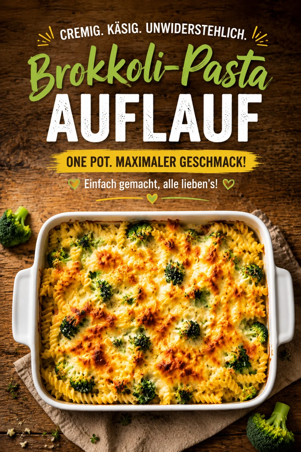 Brokkoli Nudelauflauf Rezept – cremig, schnell, alltagstauglich