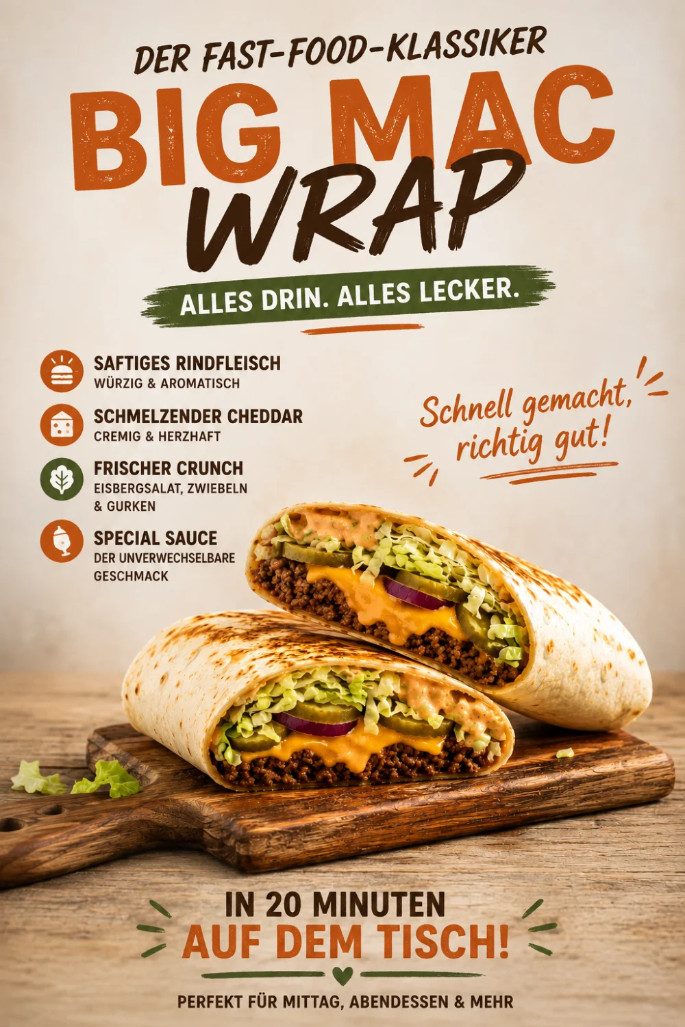 Big Mac Wrap Rezept – der Copycat-Klassiker ohne Brötchen
